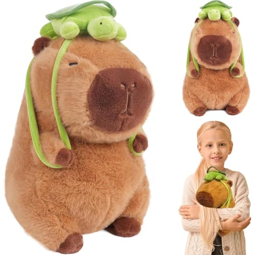 Capybara Stuffed Animal with Turtle Backpack