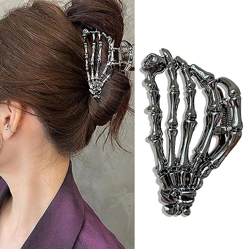 Metal Skull Hand Hair Clip