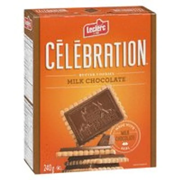 Leclerc Celebration Milk Chocolate Butter Cookies Made with Real Milk Chocolate 240g from Canada