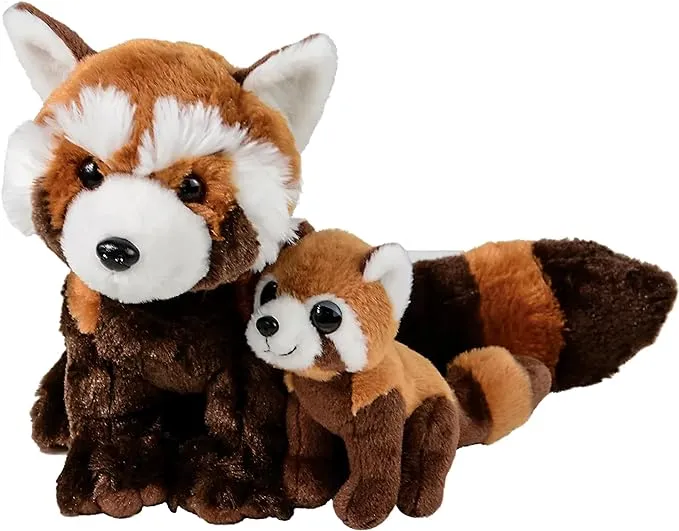 Rhode Island Novelty 11" and 5.5" Birth of Life Red Panda and Baby Plushes, 1 Set per Order
