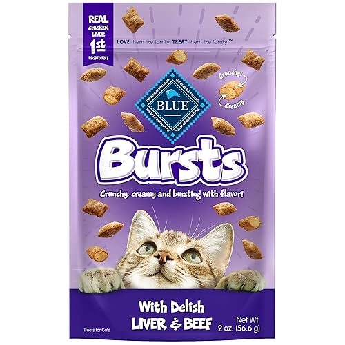 Blue Buffalo Bursts Feline Chicken Liver and Beef Flavour Cat Treats, 2 oz. - Liver - 1 Count (Pack of 1)