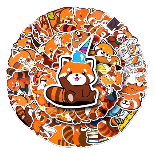 50PCS Red Panda Sticker Set