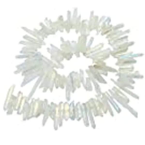 SUNYIK Angel Aura Quartz Titanium Coated Crystal Points Quartz Rough Sticks Spikes Point Beads 15 inch Strand Drilled