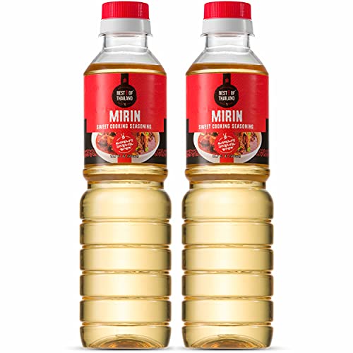 Best of Thailand Mirin | Authentic Sweet Japanese Rice Wine Condiment for Cooking & Seasoning Homemade Sauces, Marinade, Glaze, Salad Dressing, Sushi Rice | Kosher for Passover | 16.9 Oz 2 Pack - 16.9 Fl Oz (Pack of 2)