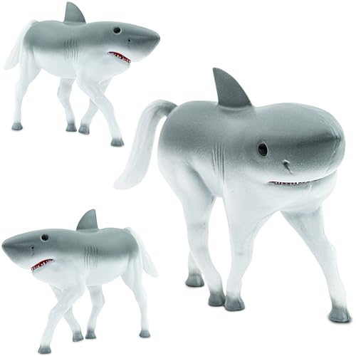 Randimals Animal Figurine Toy Horse & Shark Hybrid Realistic Animal Toys - Unique Mix of Safari Toys & Farm Animals Small Figurines - Hork Mini Animal Figures for Kids & Kidults - Hork