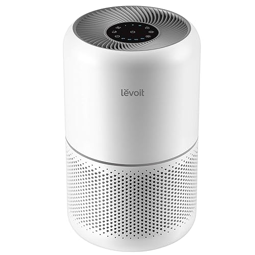 LEVOIT Air Purifier for Home Allergies Pets Hair in Bedroom, Covers Up to 1095 ft² by 45W High Torque Motor, 3-in-1 Filter with HEPA Sleep Mode, Remove Dust Smoke Pollutants Odor, Core300-P, White - Air Purifier - White