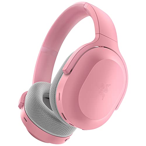 Razer Barracuda Wireless Gaming & Mobile Headset (PC, PlayStation, Switch, Android, iOS): 2.4GHz Wireless + Bluetooth - Integrated Noise-Cancelling Mic - 50mm Drivers - 40 Hr Battery - Quartz Pink - Pink - Barracuda - Headset
