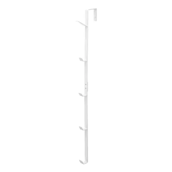Yamazaki Home Over The Door Hooks - Vertical Hanging Coat Rack, Steel, Over-the-Door, No Assembly Req., Fits Doors up to 1.375" thick, white