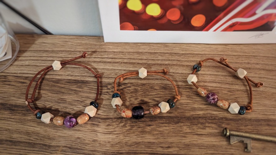 Seedy Beads Leather Bracelet - 10 inches