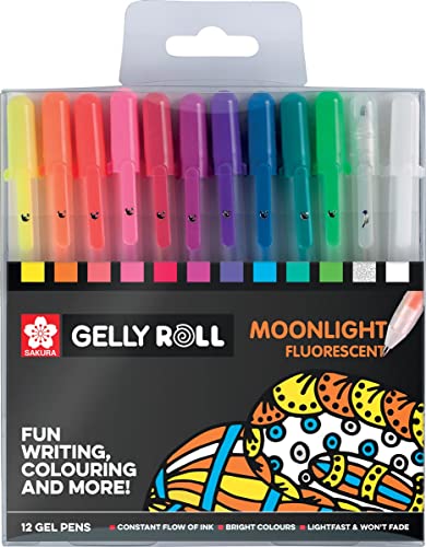 Sakura Gelly Roll Moonlight Fluorescent Gel Pens (Pack of 12)