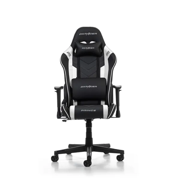 DXRacer (das Orginal) Prince P132 Gaming Stuhl, Kunstleder, Schwarz-weiß, 185 cm - Schwarz-weiß < 185 cm