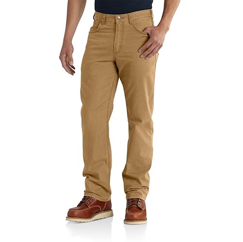 Carhartt Men's Rugged Flex Relaxed Fit Canvas 5Pocket Work Pant - 30W x 32L - Hickory