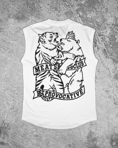 CUTOFF MUSCLE TEE - CLUB / WHITE (BLACK) | M