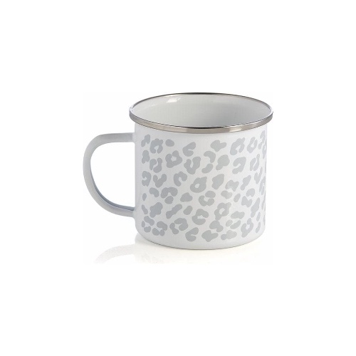Shiraleah Leopard Print Enamel Mug, Grey