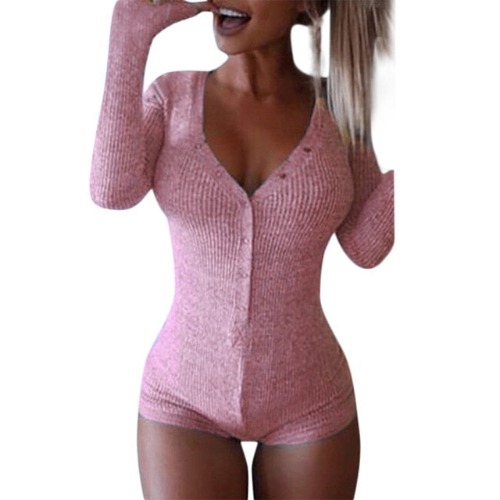 Cozy Long Sleeve Onesie - Pink / L