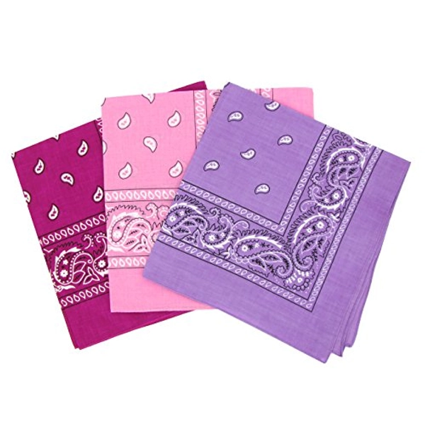 Set 3 bandanas paisley damen und herren 57x57cm