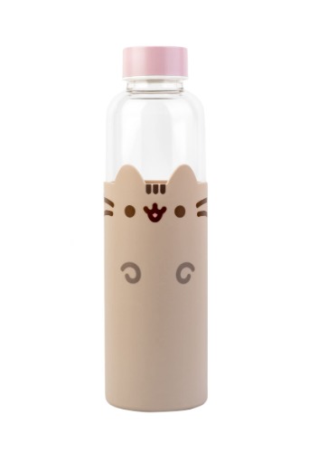 Grupo Erik Pusheen Glass Water Bottle - 500ml / 17oz - Glass Bottle - Hot&Cold Water Bottle - Water Bottle 500ml - Cute Gifts - Cute Water Bottle - Pusheen Gifts