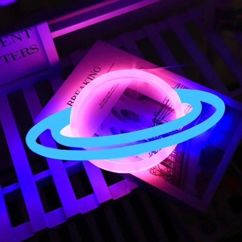 LED Bright Neon Light Night Room Wall Art l - Planet