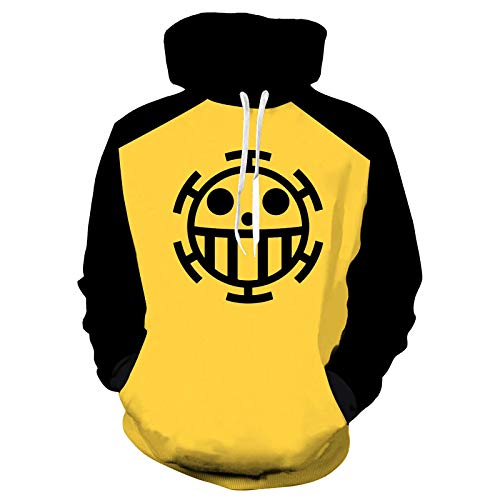 DAVIKO Anime One Piece Hoodie Trafalgar Law Cosplay Costume Monkey D Luffy Hoodies Sweatshirt Pullover - XX-Large - Gold