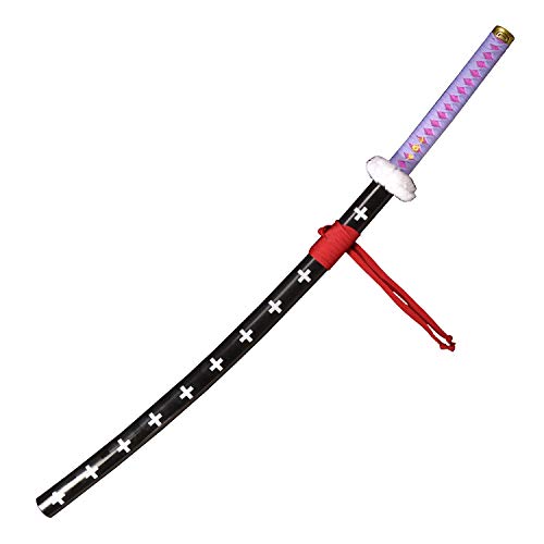 Sword fort Carbon Steel Roronoa Zoro Swords Real Metal About 41 inches Katana Anime Cosplay Sword,Yama Enma Arashi /Death Surgeon Trafalgar Law /luffy Kitetsu/shisui/wado ichimonji /3-Piece Set/4-Piece Set - D-Trafalgar Law-purple