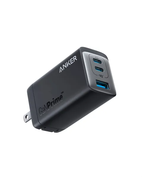 Anker USB C Charger, Anker 735 Charger GaNPrime 65W, PPS 3-Port Fast Compact Foldable Wall Charger for MacBook Pro/Air, iPad Pro, Galaxy S22/S21, HP Spectre, Note20/10+, iPhone 13/Pro, Pixel, and More - Phantom Black