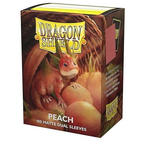 Dragon Shield | Matte Dual Standard Size Card Sleeves | 100 CT - Smooth & Tough Premium TCG Sleeves - Compatible with Pokemon, Flesh & Blood, One Piece & Magic The Gathering | Peach - Peach