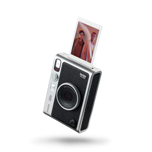 Fujifilm instax mini Evo Black- Fotocamera Ibrida a Sviluppo Istantaneo, Stampante per Smartphone, Design Analogico, 100 Combinazioni di Effetti, Dimensioni Stampa 86 mm x 54 mm - Black - Single