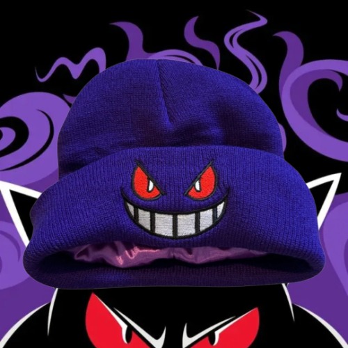 Cartoon Satin Lined Beanies | Purple