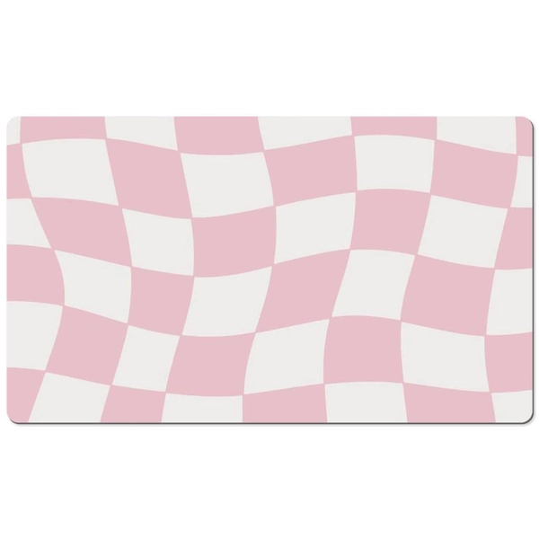 Trippy Checked Desk Mat Pink Checkered Y2k Aesthetic Desk Decor Keyboard Mat Abstract Desk Mat Cute Gaming Mouse Pad Pad Large Mouse Pad