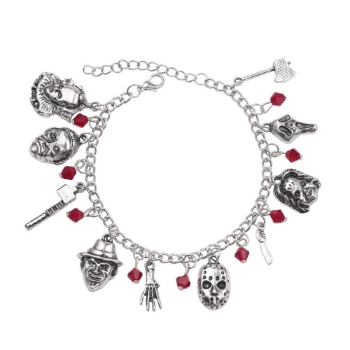 kaysunlink Halloween Scary Charm Bracelet, Scary Cosplay Costume Jewelry Collection, Horror Ghost Jewelry Gift for Movie Fans