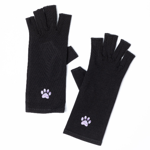 Paw Print Compression Gloves | Black / L