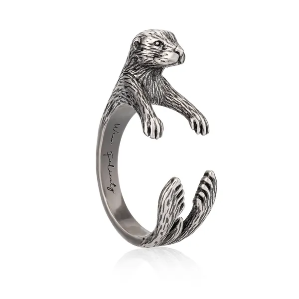 Otter Ring, Adjustable Ring, Animal Jewelry, Animal Ring, Animal Lovers, Animal Gift