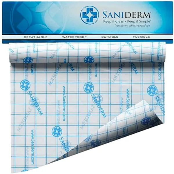 Saniderm Tattoo Aftercare Bandage (Extra Large Roll, 10 in x 8 yd) – Convenient, Faster Tattoo Healing and Protection – Sterile, Waterproof, and Latex-Free