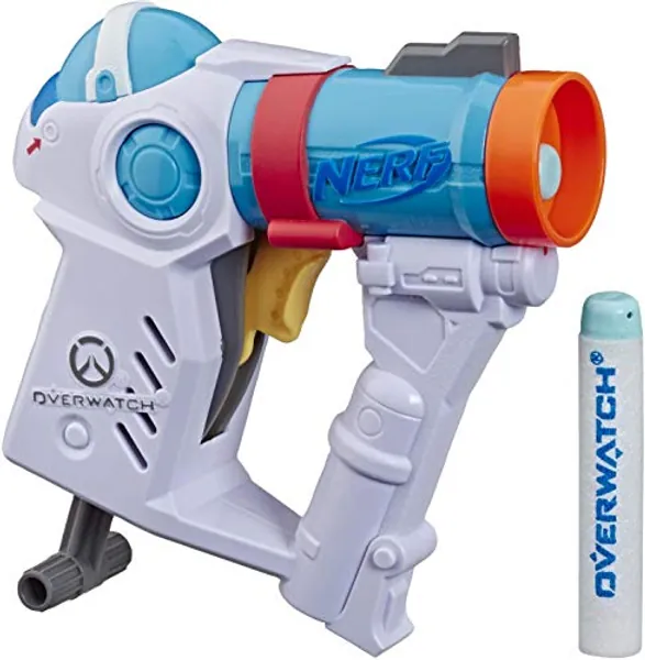 NERF Microshots Overwatch Mei Blaster - Includes 2 Official Elite Darts - for Kids, Teens, Adults