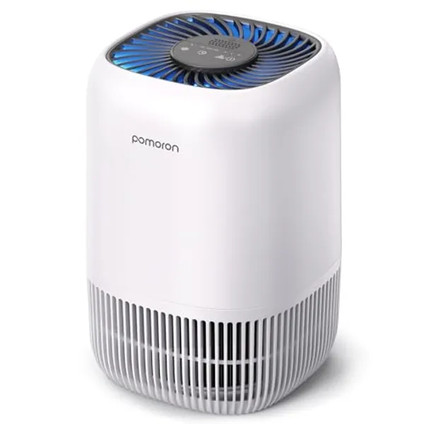 POMORON Air Purifiers for Bedroom Home, Air Filter Cleaner with Fragrance Sponge, HEPA Filter for Smoke, Allergies, Pollen, Pet Dander, Odor, Dust, Portable Air Purifier for Bedroom Office Desktop