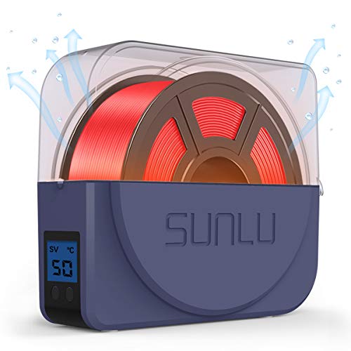 SUNLU Filament Dryer Box with Fan for 3D Printer Filament, Upgraded Filament Dehydrator Storage Box for 3D Filament 1.75 2.85 3.00mm, Keeping Filament Dry During 3D Printing, S1 Plus, Blue Grey - S1 Plus Blue Grey