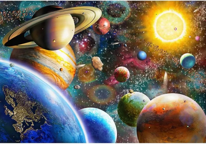 igsaw Puzzles 1000 Pieces for Adults, Families (Space Traveler, Solar System) Pieces Fit Together Perfectly