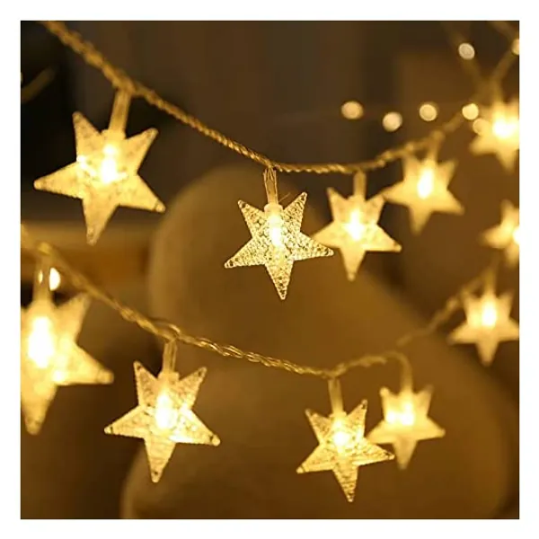 
                            CESOF Star String Lights, 20 FT 40 LED Twinkle Lights Warm White Battery Operated Cute Hanging Fairy Light for Bedroom Room Car Camper Party Home Indoor Outdoor Xmas Decor Christmas Tree Decorations
                        