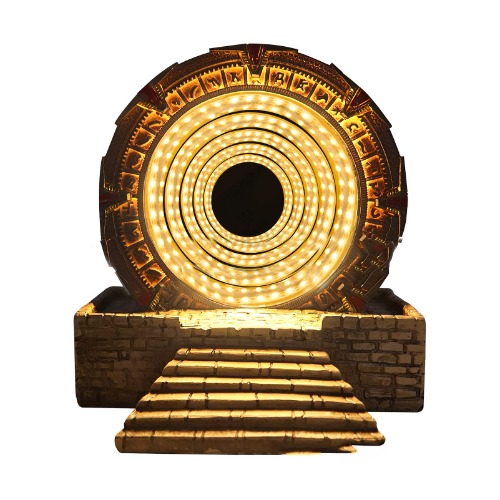 Miletine Atlantis Stargate Night Light, Stargate Table Lamp, Children's Birthday Gift, Creative Stereoscopic LED 3D Night Light Ornament, Bedroom Home Decoration A