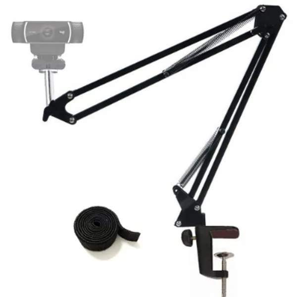 Tencro Webcam Stand Desktop Scissor Arm Holder Camera Desk Clamp Mount for Logitech Webcam C922 C930e C930 C920 C615, Other Devices with 1/4" Thread