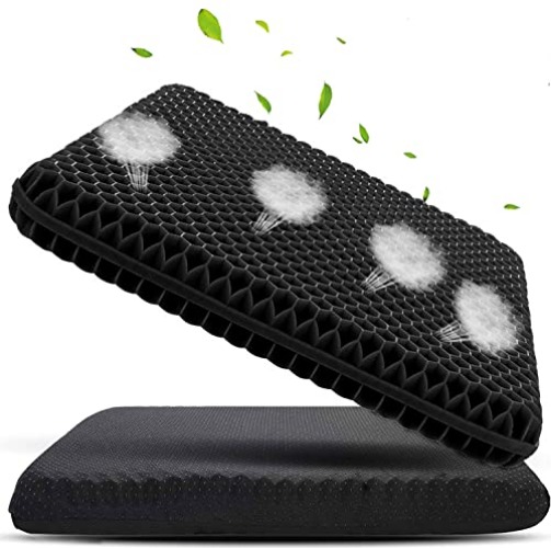 Deyikeji Gel Seat Cushion, Office Chair Cushion, Relieve Coccyx Pressure, comfortable and breathable,for Car/Office/Home/Wheelchair - Black
