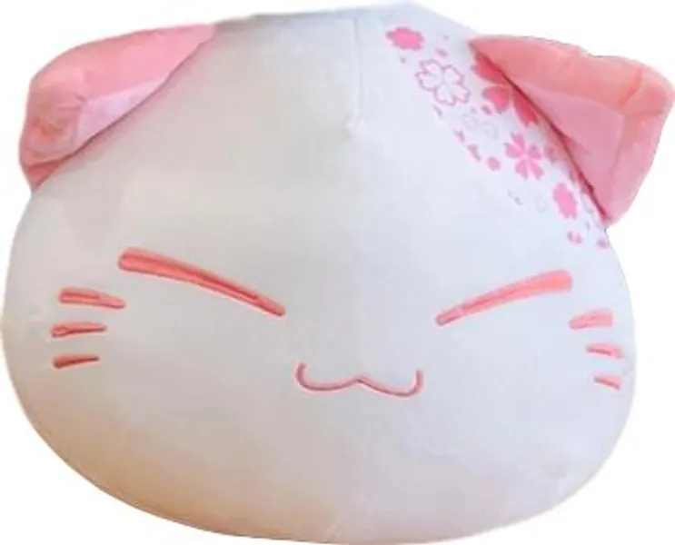 Squinty Cat Plushie (2 COLORS) - Pink / 16" / 40 cm