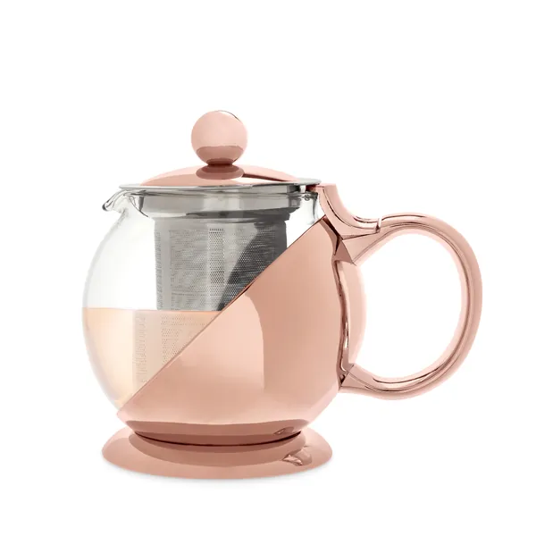 Shelby Glass and Rose Gold Wrapped Teapot