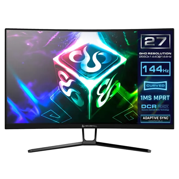 Newskill Icarus 27" QHD 144Hz - Monitor Gaming con Pantalla VA Curva y Resolución 2K de 2560x1440 píxeles