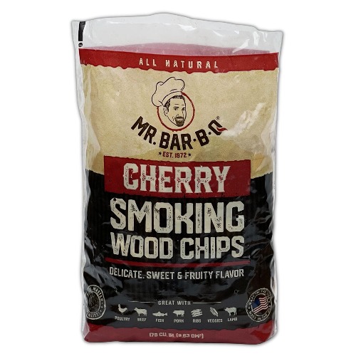 Mr. Bar-B-Q 05017 Wood Smoker Chips (Cherry) | Sweet & Fruity Flavor | Made from 100% Hardwood | All Natural Cherry Wood Chips | 1.6 Pound Bag - 