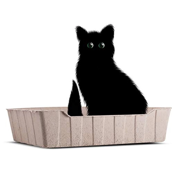 PamperPets Katzentoilette Einweg, 3-er Pack, Katzen Klo groß, für die Reise und unterwegs, Katzenklo geruchsfrei, offen, biologisch abbaubar, 440x340x130mm