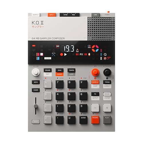 teenage engineering EP–133 K.O. II sampler, drum machine and sequencer with built-in microphone and effects