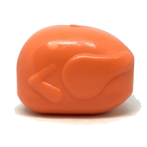 MKB Roasted Turkey Durable Rubber Chew Toy & Treat Dispenser - Medium - Orange