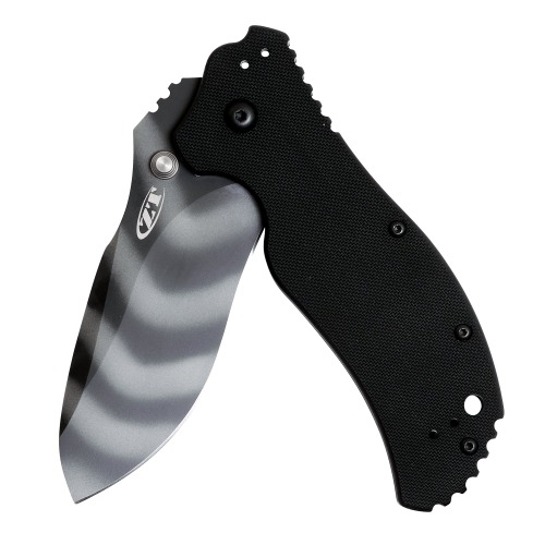 Zero Tolerance 0350TS; Folding Pocket Knife; 3.25 in. S30V Stainless Steel Blade with Tiger-Stripe Tungsten DLC Coating, G-10 Handle, SpeedSafe Assisted Opening and Quad-Mount Pocketclip; 6.2 OZ. - 