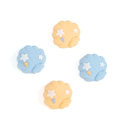 GeekShare Cute Silicone Joycon Thumb Grip Caps, Joystick Cover Compatible with Nintendo Switch/OLED/Switch Lite,4PCS - Seashell